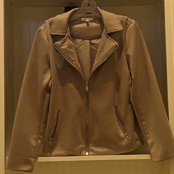 Maurice Faux Suede Coat | Size M | Taupe - Picture 1 of 3